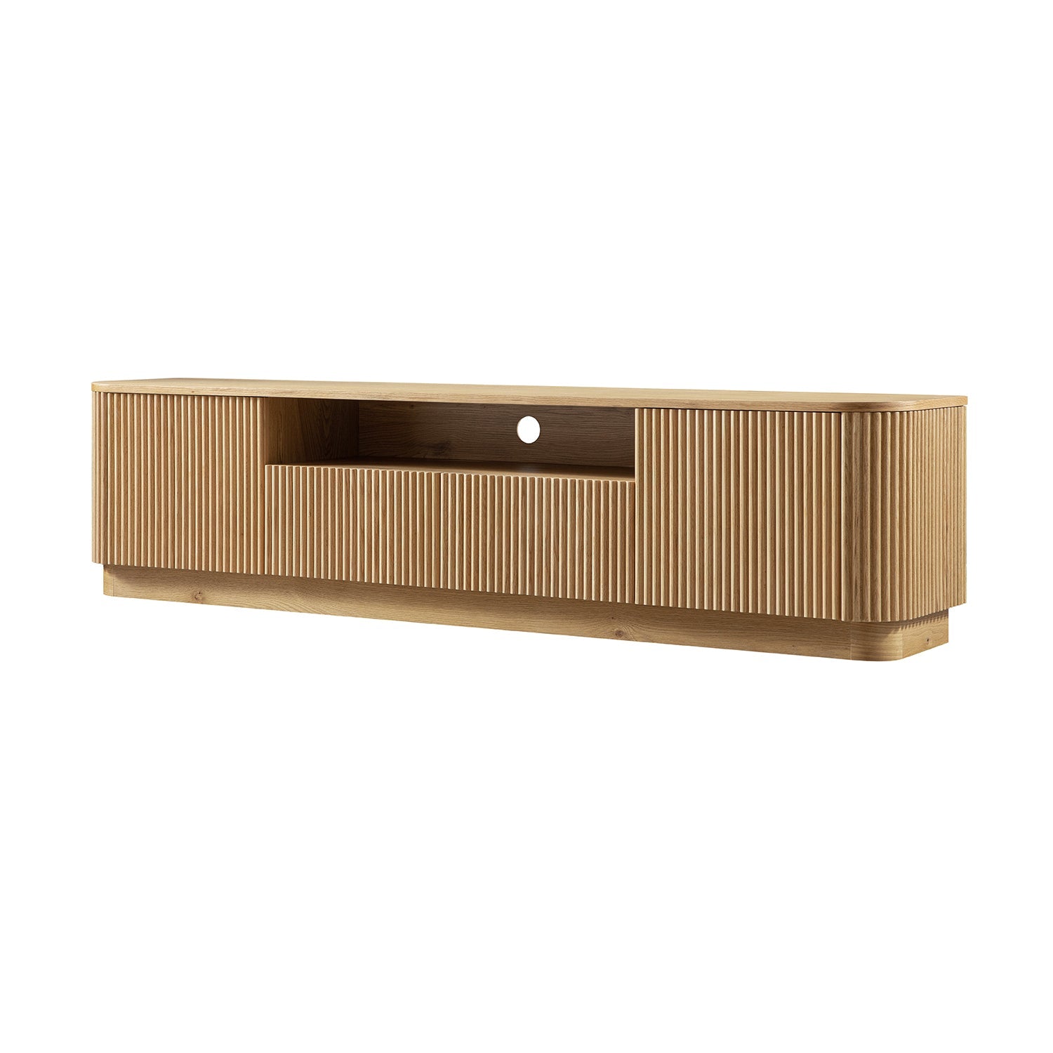 Maru 79" Wide Media Unit with Drawers, Oak