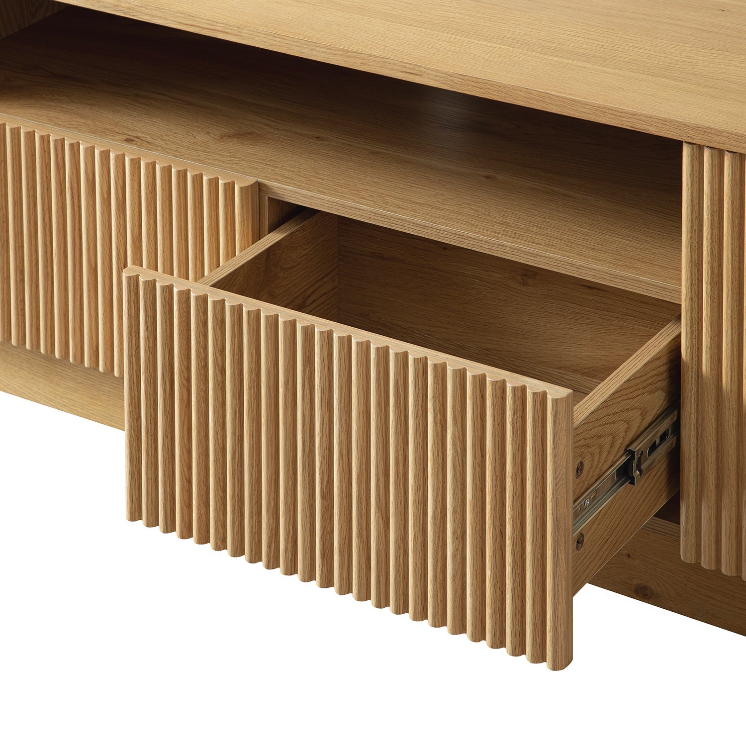 Maru 79" Wide Media Unit with Drawers, Oak