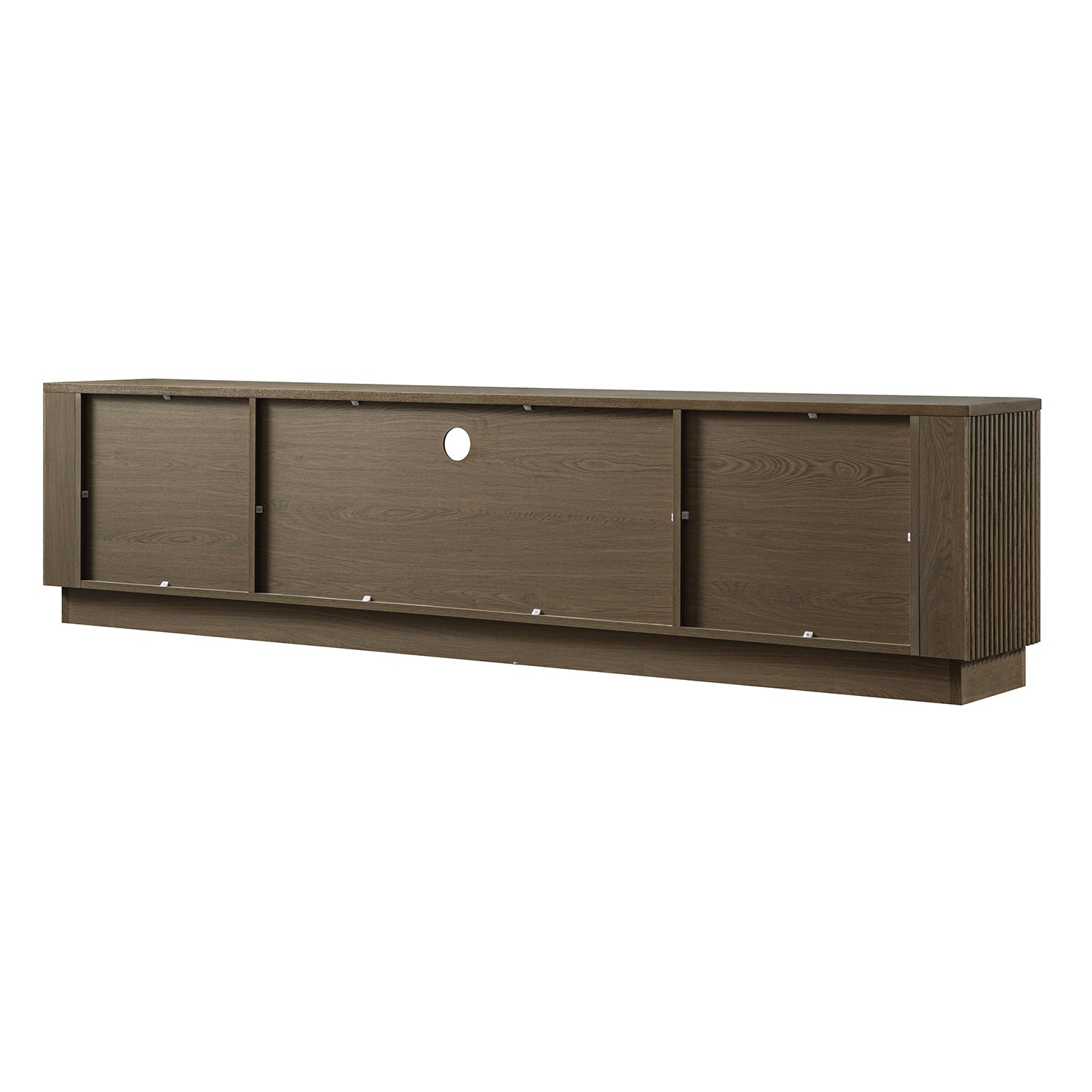 Maru 79" Wide Media Unit with Drawers, Silver Oak