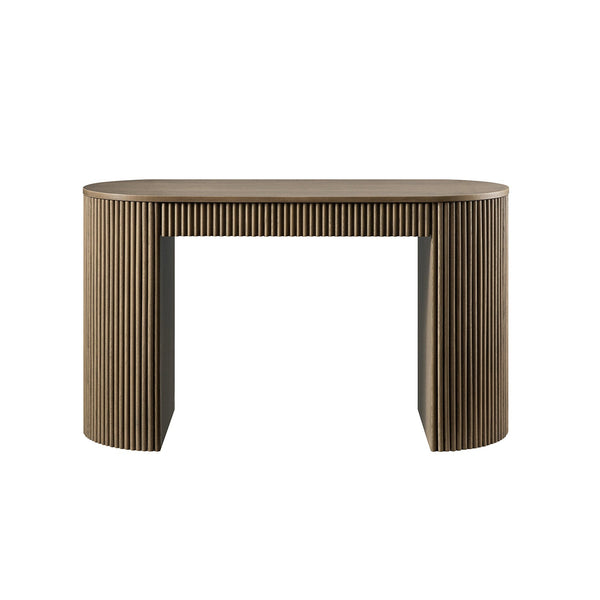 Maru 1-Drawer Writing Desk, Silver Oak