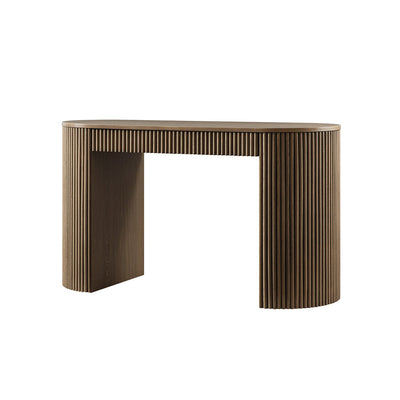 Maru 1-Drawer Writing Desk, Silver Oak