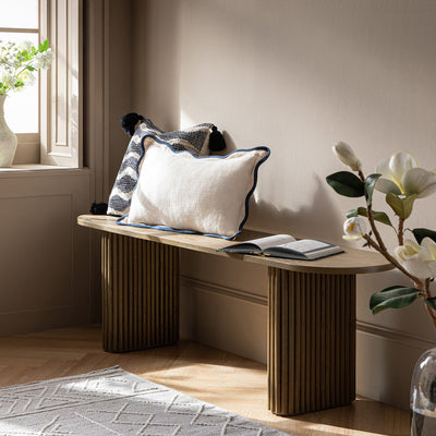 Maru 59" Dining Bench, Silver Oak