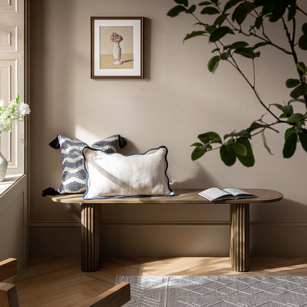 Maru 59" Dining Bench, Silver Oak