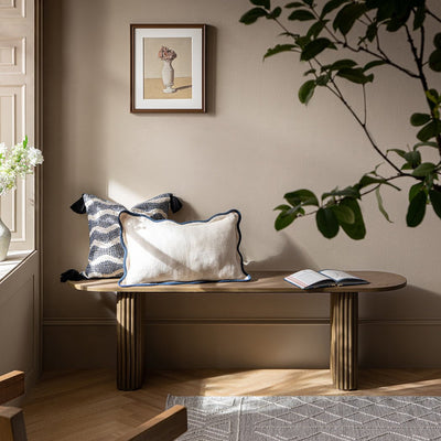 Maru 59" Dining Bench, Silver Oak