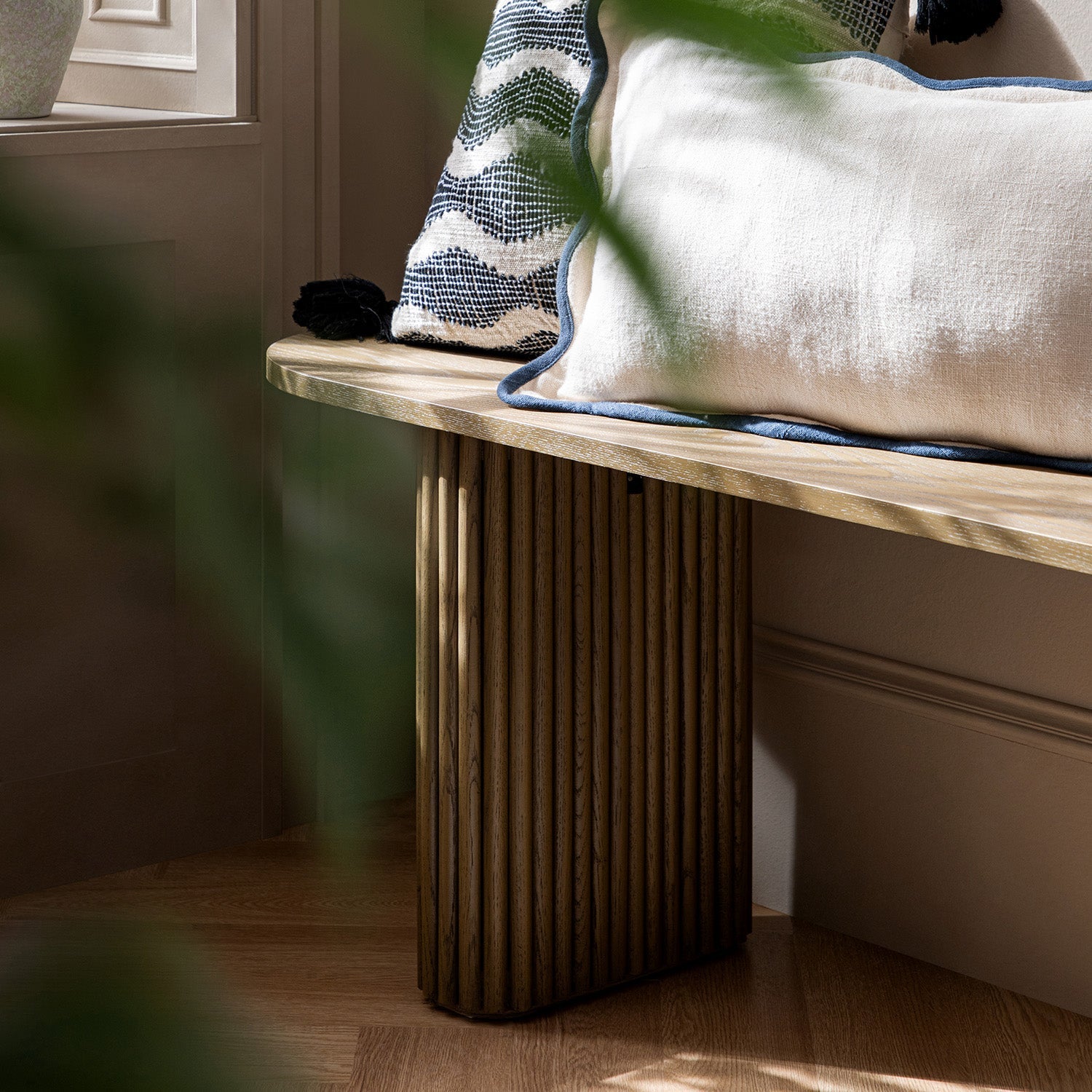 Maru 59" Dining Bench, Silver Oak