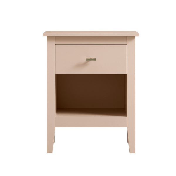 Oakham 1-Drawer Nightstand, Nude Pink