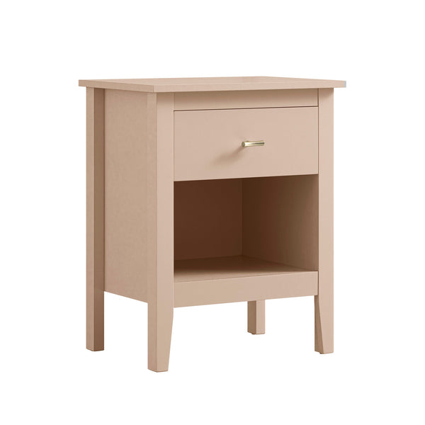 Oakham 1-Drawer Nightstand, Nude Pink