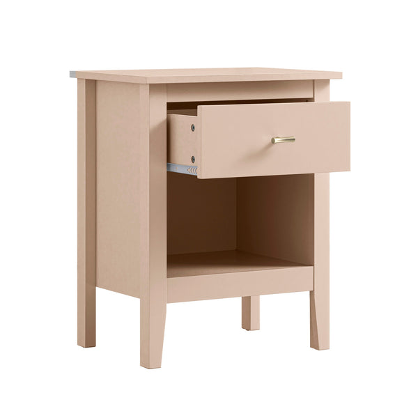 Oakham 1-Drawer Nightstand, Nude Pink