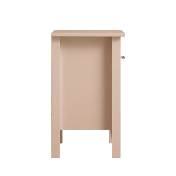 Oakham 1-Drawer Nightstand, Nude Pink