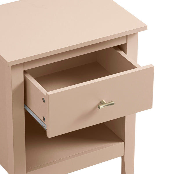 Oakham 1-Drawer Nightstand, Nude Pink