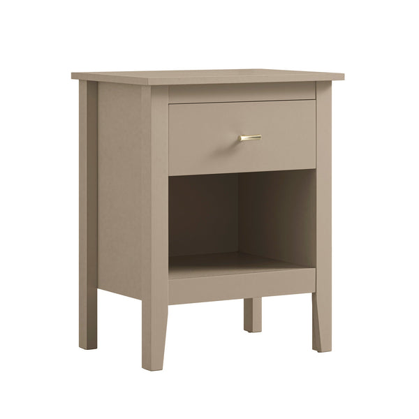 Oakham 1-Drawer Nightstand, Deep Greige