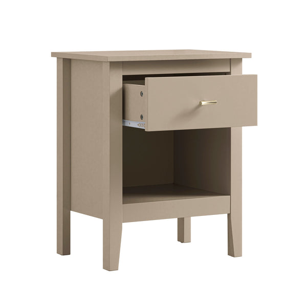 Oakham 1-Drawer Nightstand, Deep Greige