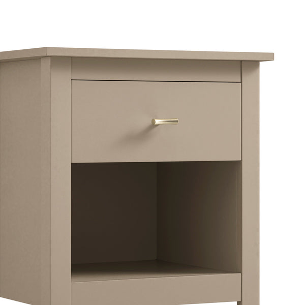 Oakham 1-Drawer Nightstand, Deep Greige