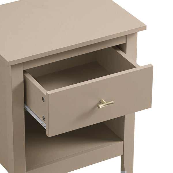 Oakham 1-Drawer Nightstand, Deep Greige