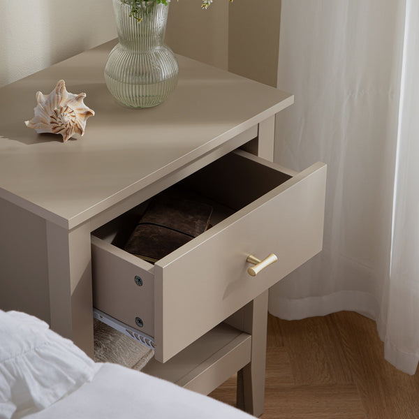 Oakham 1-Drawer Nightstand, Deep Greige