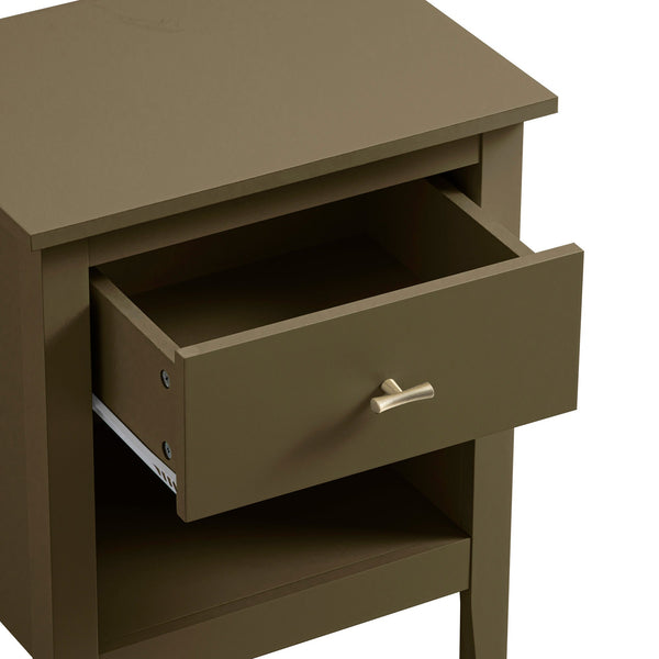 Oakham 1-Drawer Nightstand, Olive Grove