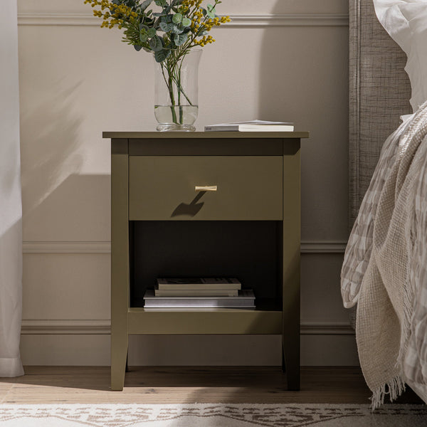 Oakham 1-Drawer Nightstand, Olive Grove