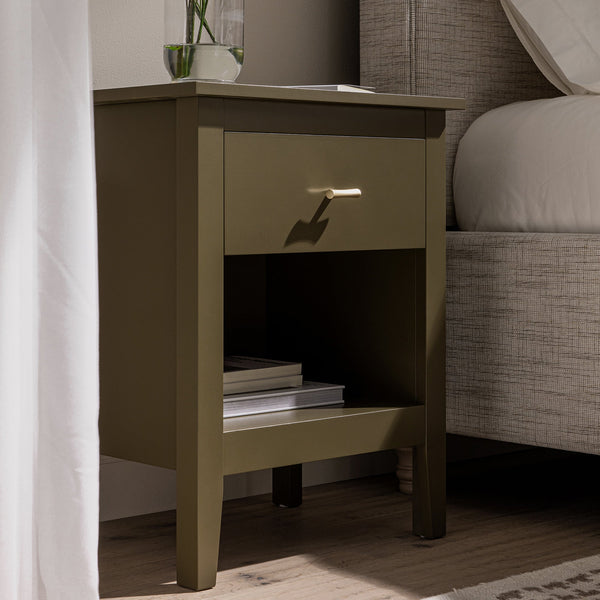 Oakham 1-Drawer Nightstand, Olive Grove