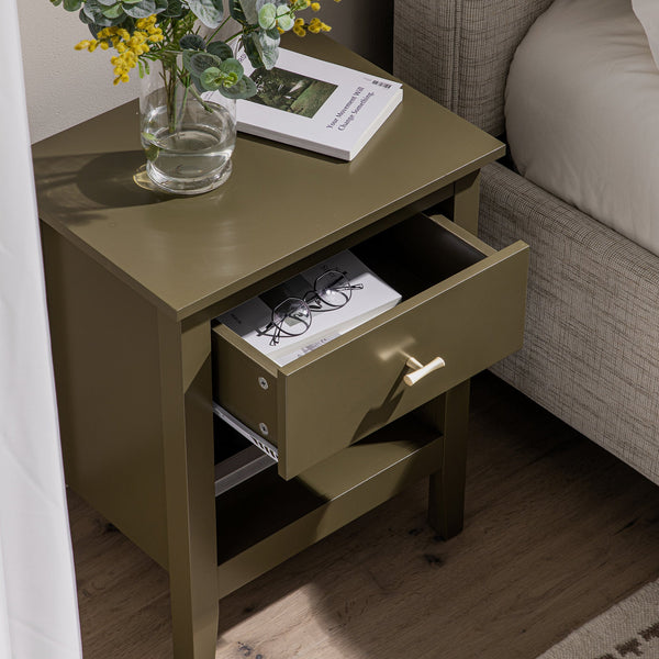 Oakham 1-Drawer Nightstand, Olive Grove