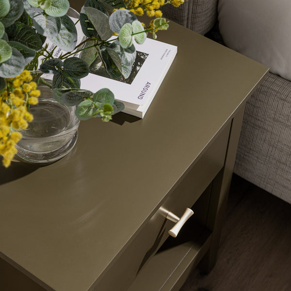 Oakham 1-Drawer Nightstand, Olive Grove