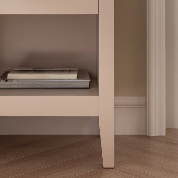 Oakham 1-Drawer Nightstand, Nude Pink