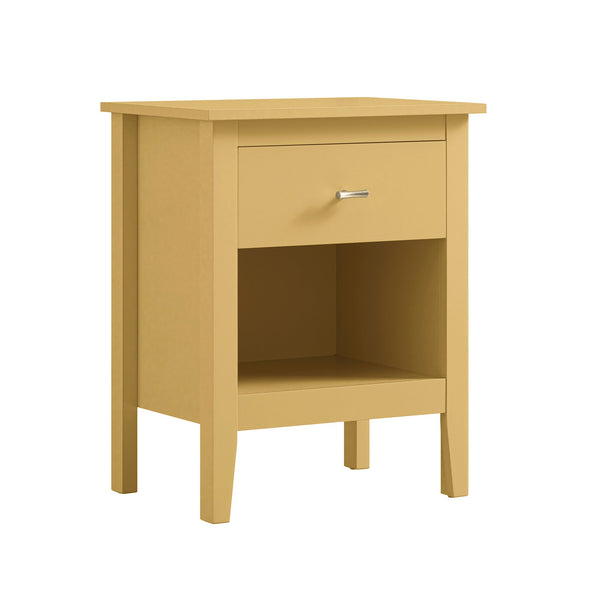 Oakham 1-Drawer Nightstand, Rattan Yellow