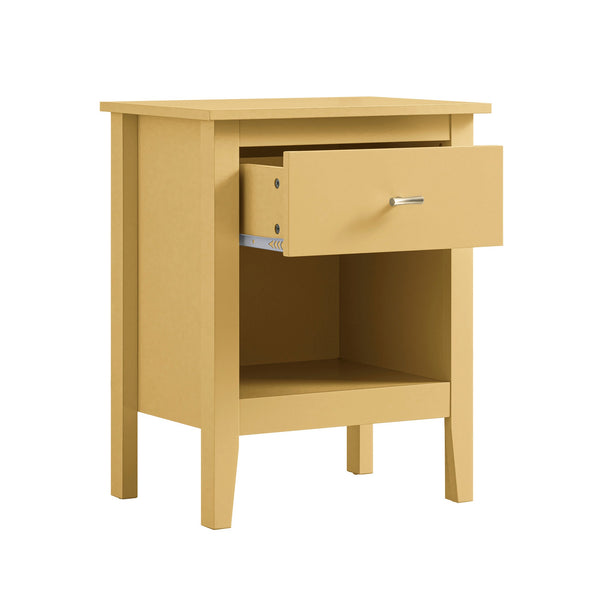 Oakham 1-Drawer Nightstand, Rattan Yellow