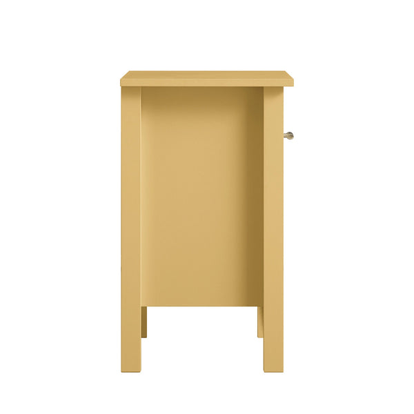 Oakham 1-Drawer Nightstand, Rattan Yellow