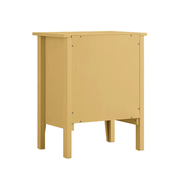Oakham 1-Drawer Nightstand, Rattan Yellow