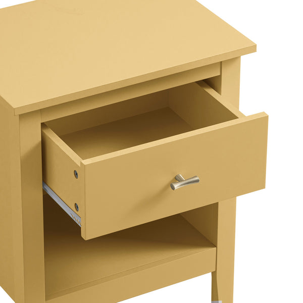 Oakham 1-Drawer Nightstand, Rattan Yellow