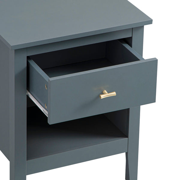 Oakham 1-Drawer Nightstand, Stormy Blue