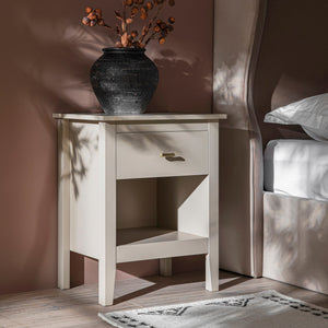 Oakham 1-Drawer Nightstand, Shaded White