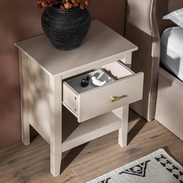 Oakham 1-Drawer Nightstand, Shaded White