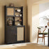 Frances Woven Rattan Pantry Cabinet, Black
