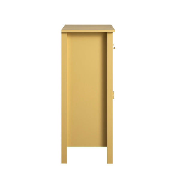 Oakham Small Sideboard with Drawer, Rattan Yellow