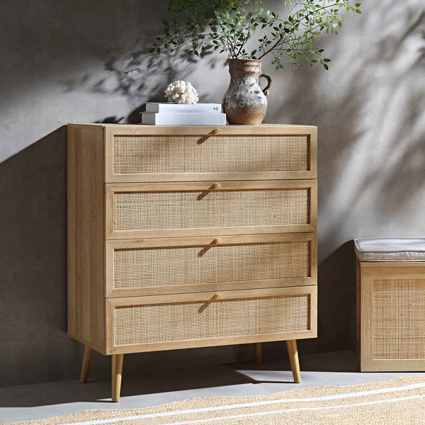 Frances Woven Rattan Tall 4 Drawer Dresser, Natural | daals.com Frances Woven Rattan Tall 4 Drawer Dresser, Natural | daals.com