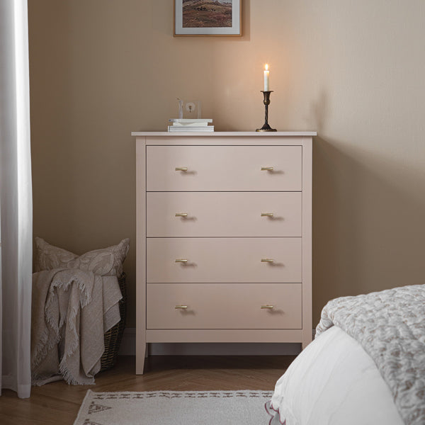 Oakham 4-Drawer Dresser, Nude Pink