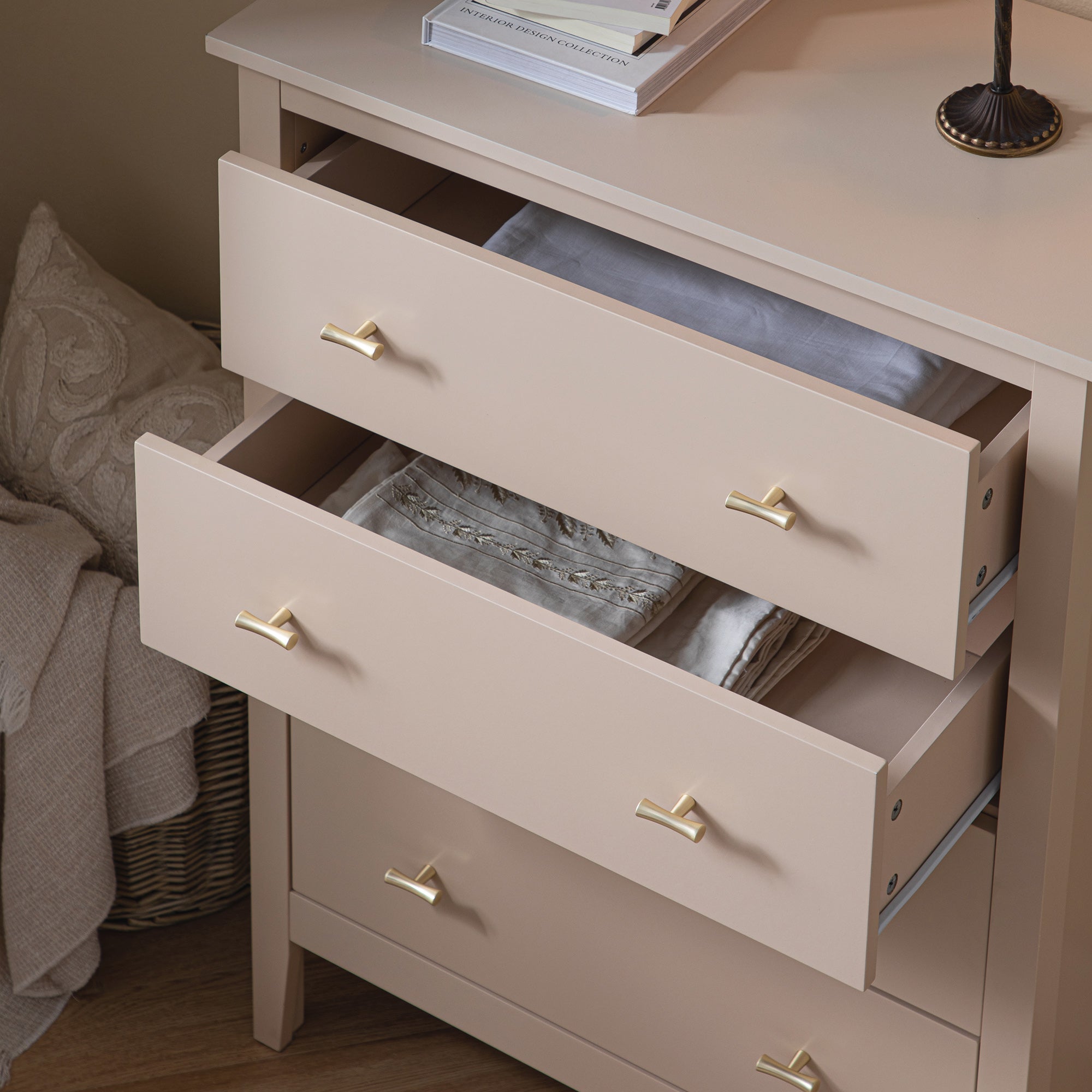 Oakham 4-Drawer Dresser, Nude Pink - daals - Chest of Drawers Oakham 4-Drawer Dresser, Nude Pink - daals - Chest of Drawers