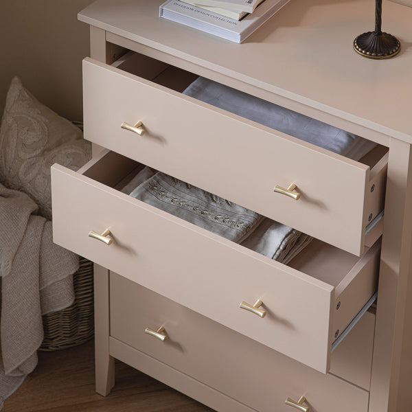 Oakham 4-Drawer Dresser, Nude Pink