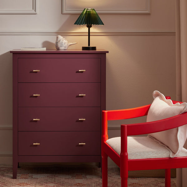 black dress nearby Oakham 4-Drawer Dresser, Wild Cherry