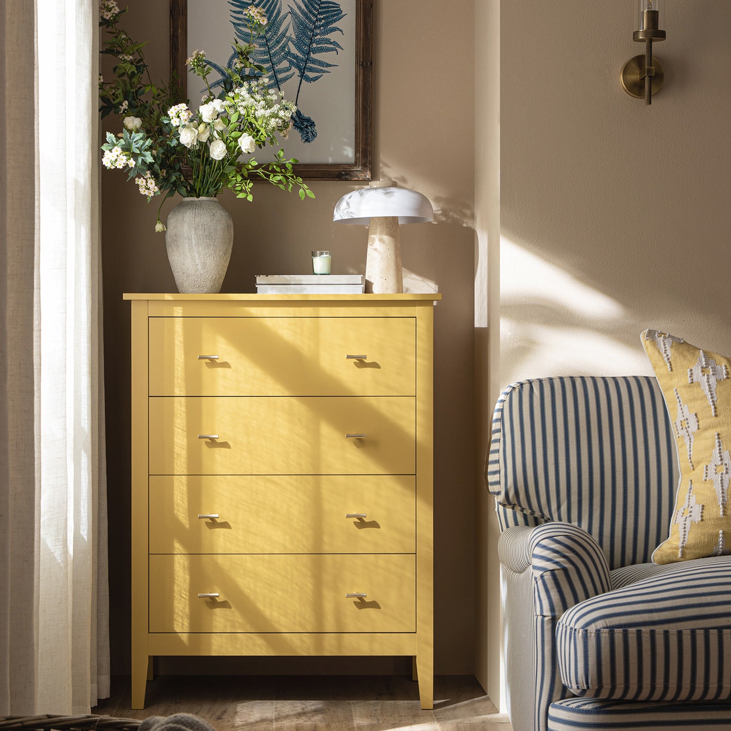 yellow and grey dresser GULLABERG 6-drawer dresser