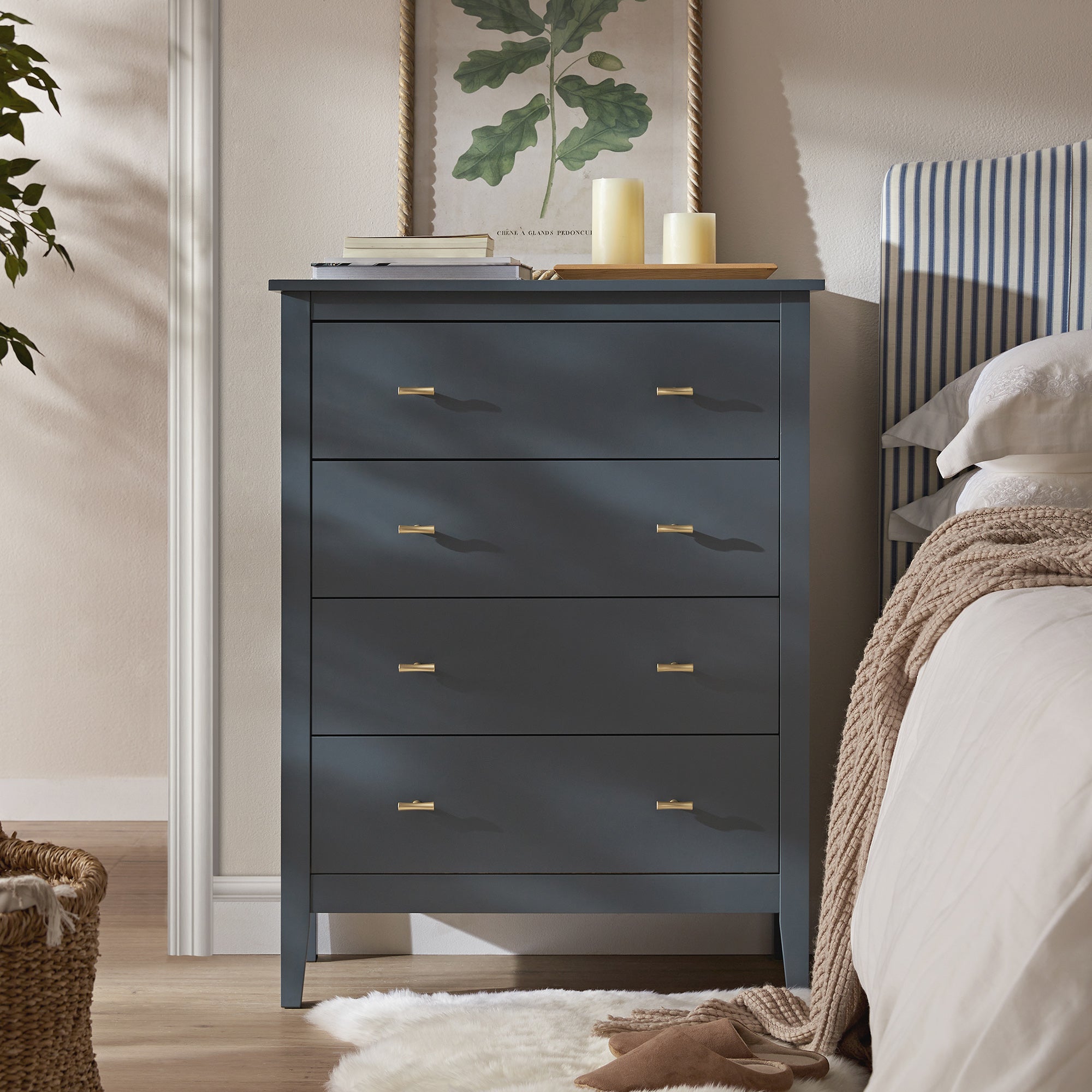 Oakham 4-Drawer Dresser, Stormy Blue