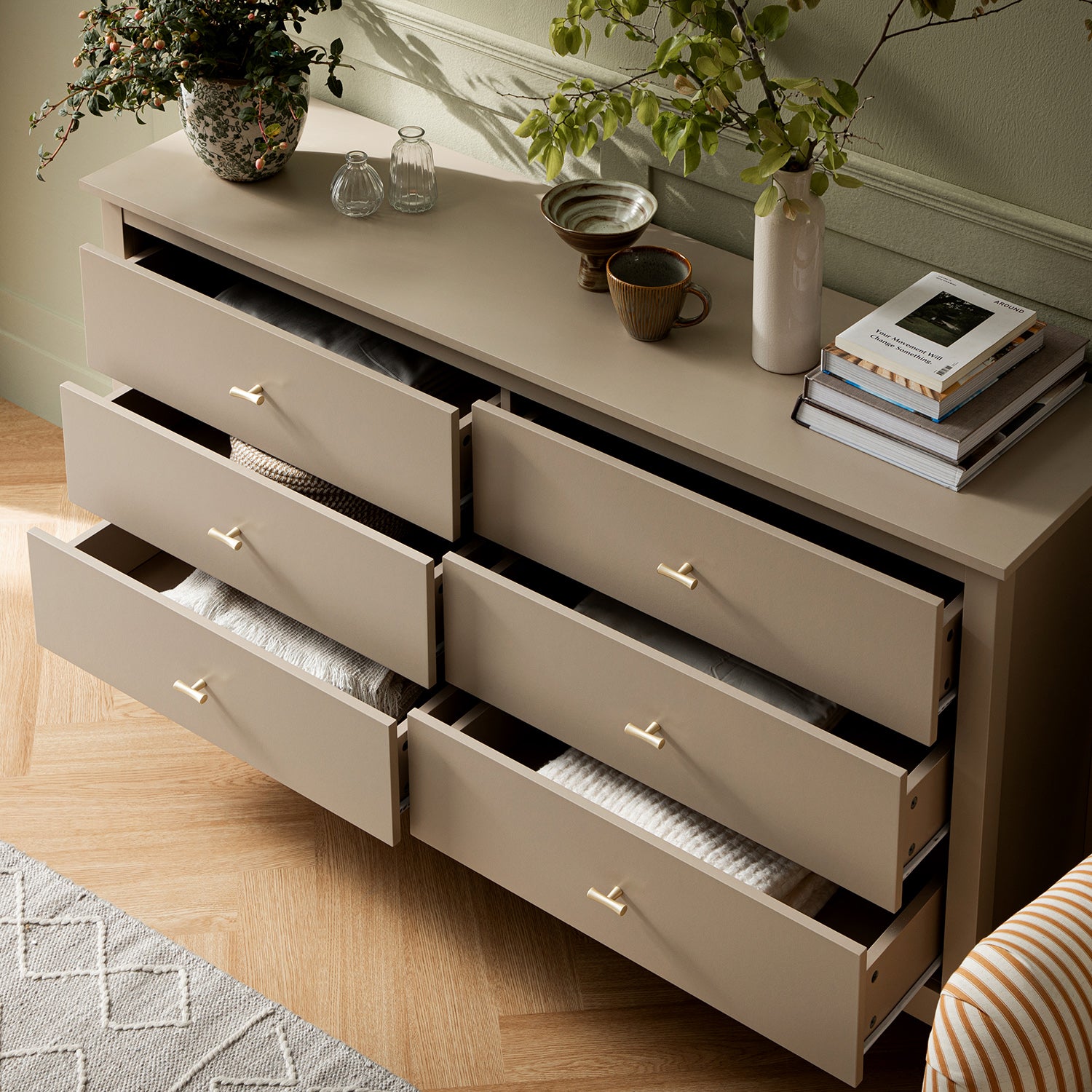 Oakham 6-Drawer Dresser, Deep Greige Oakham 6-Drawer Dresser, Deep Greige