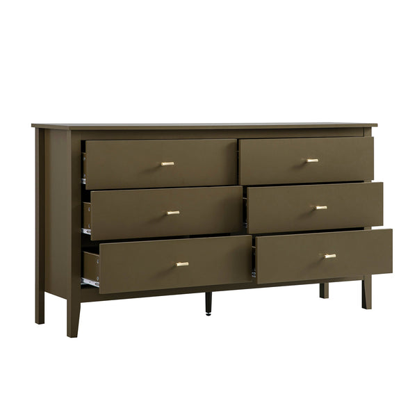 Oakham 6-Drawer Dresser, Olive Grove