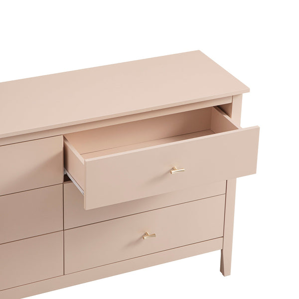 Oakham 6-Drawer Dresser, Nude Pink