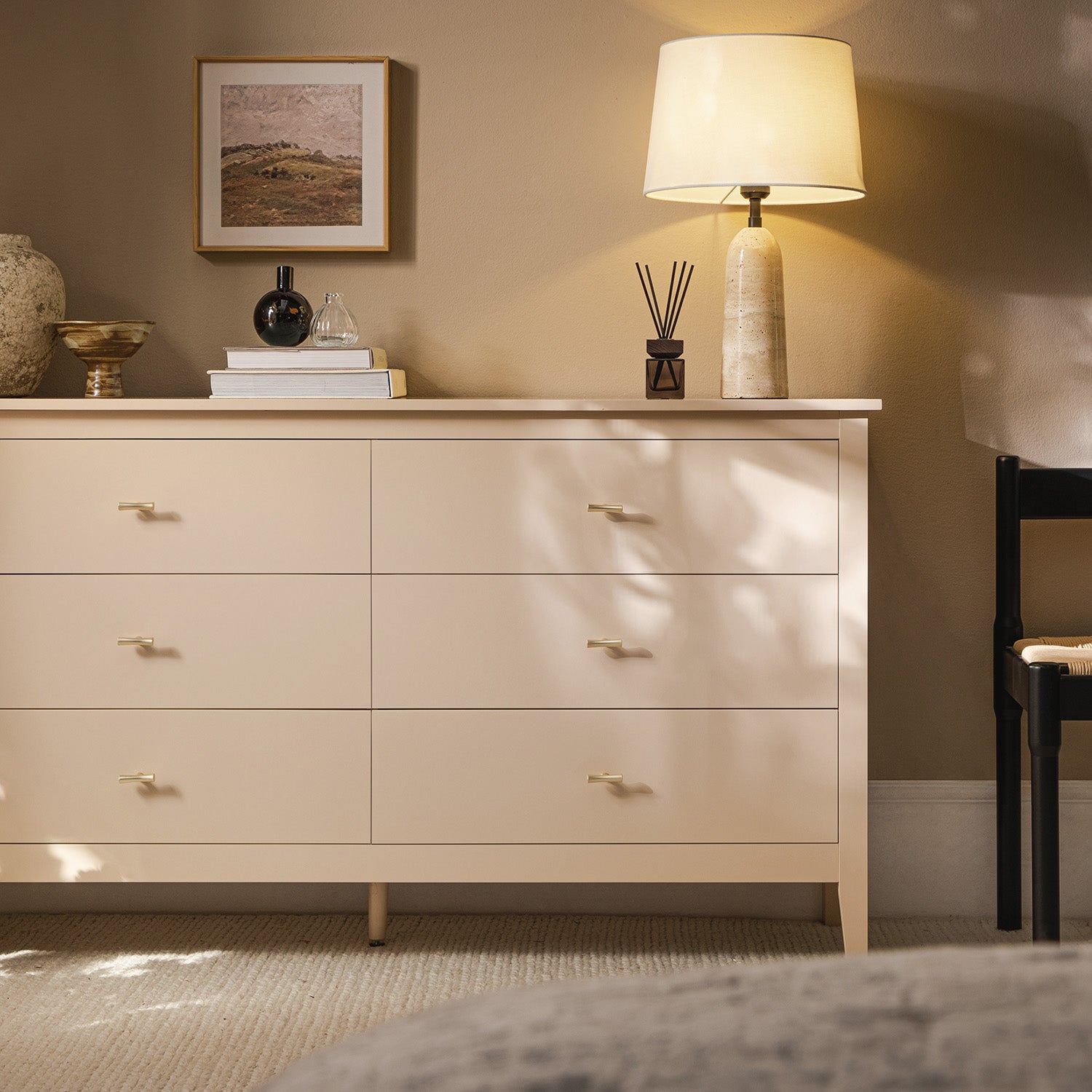 Oakham 6-Drawer Dresser, Nude Pink