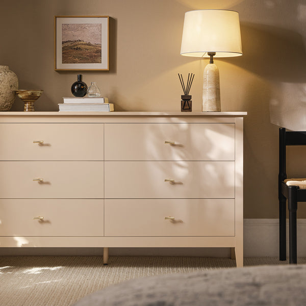 Oakham 6-Drawer Dresser, Nude Pink