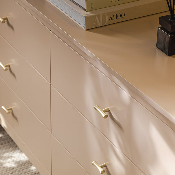 Oakham 6-Drawer Dresser, Nude Pink