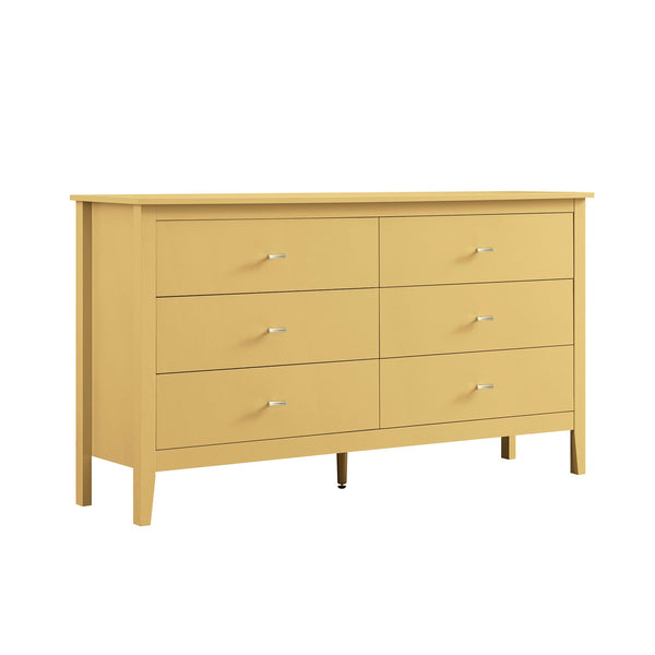 Oakham 6-Drawer Dresser, Rattan Yellow