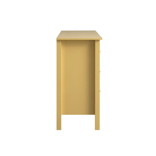 Oakham 6-Drawer Dresser, Rattan Yellow